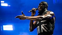Singer Stormzy performs on the third day of Glastonbury Festival at Worthy Farm, Somerset, England, Friday, June 28, 2019. 