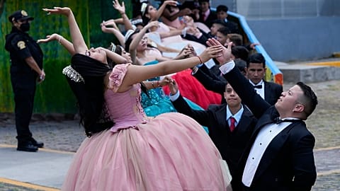 Daughters of imprisoned women celebrate their 15th birthday at the San Marta Acatitla rehabilitation center for women, in the Iztapalapa neighborhood of Mexico City,.