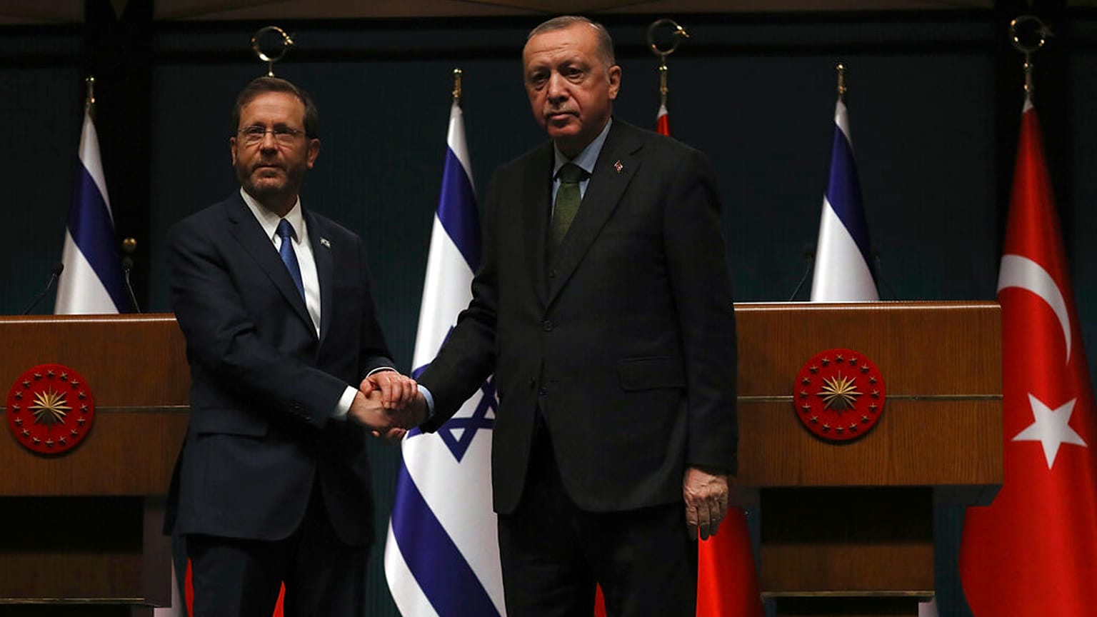 İsrail Cumhurbaşkanı Isaac Herzog, Cumhurbaşkanı Recep Tayyip Erdoğan (arşiv)