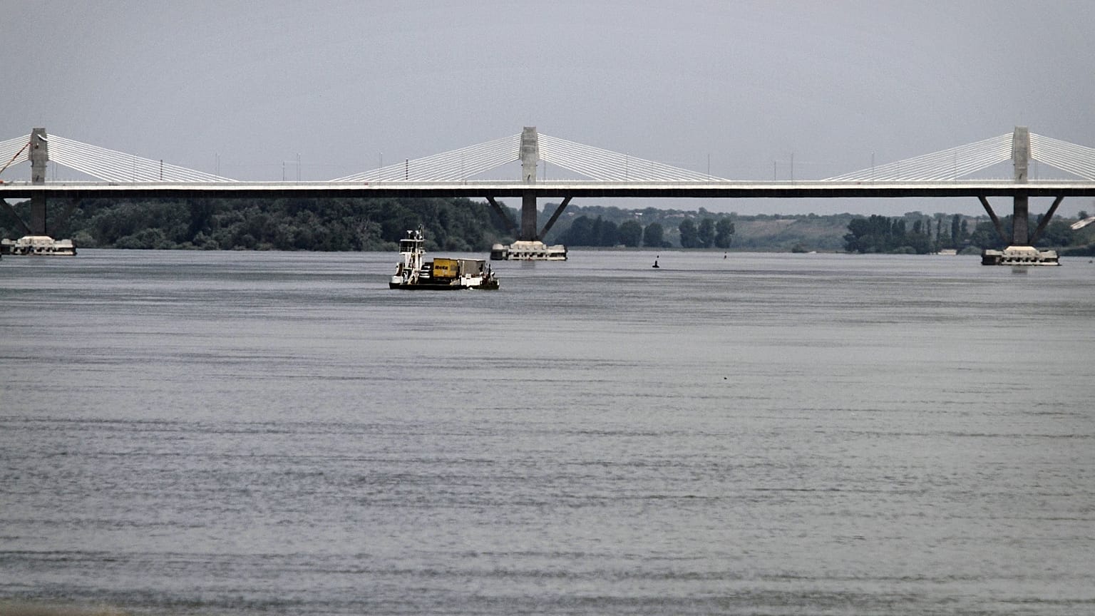 This photo taken on June 13, 2013 shows the new bridge between Bulgaria and Romania, in the town of Vidin, Bulgaria. 