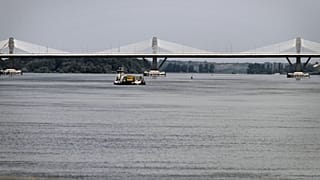 This photo taken on June 13, 2013 shows the new bridge between Bulgaria and Romania, in the town of Vidin, Bulgaria.