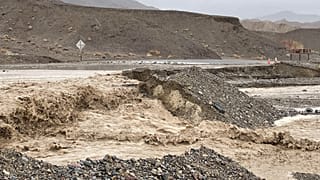 Inondations après le passage de la tempête tropicale Hilary, en Californie (20 août 2023).