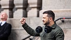 Der ukrainische Präsident Wolodymyr Selenskyj während einer Rede in Kopenhagen