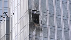 Ukrayna menşeli olduğu iddia edilen İHA, Rusya'nın başkenti Moskova'da havada imha edildikten sonra bir binaya isabet etti