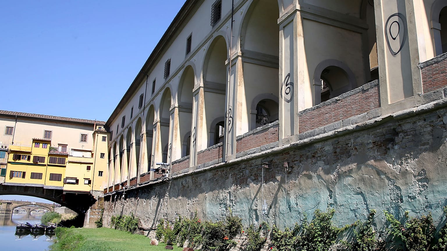 Beschmierter Gang der Uffizien in Florenz