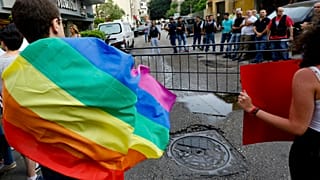 صورة أرشيفغية لوقفة لأعضاء مجتمع الميم في بيروت