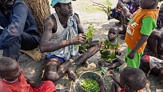 نازحون جنوب السودان يقتاتون على أوراق الشجر
