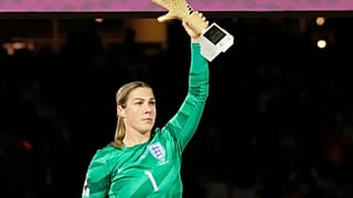 Victory for Mary Earps: The star goalkeeper poses with her Golden Glove award