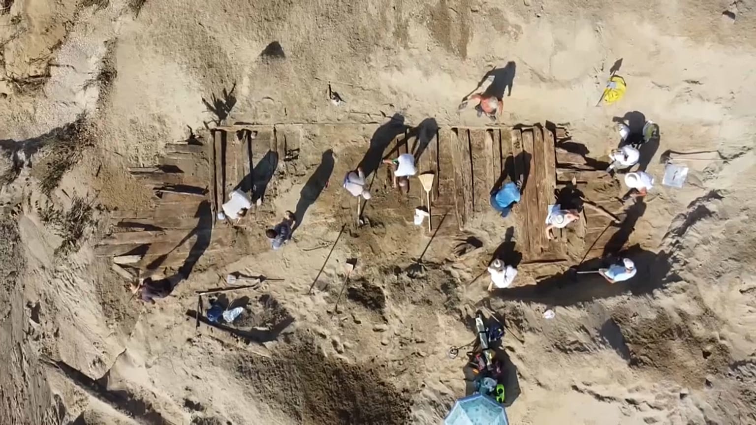 Ásatás az egykori római tábor, Viminacium városának területén a jelenlegi Szerbiában 