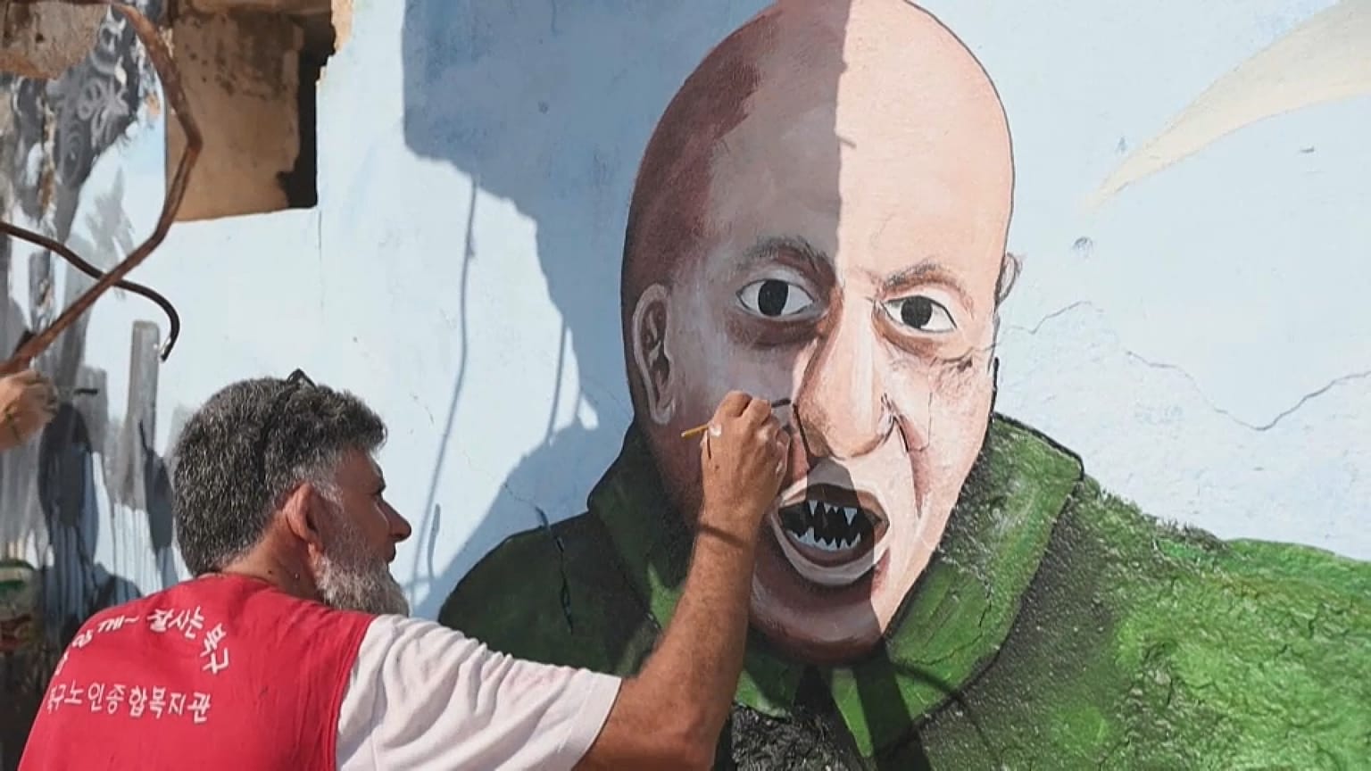 Graffiti mural of Prigozhin in Syria