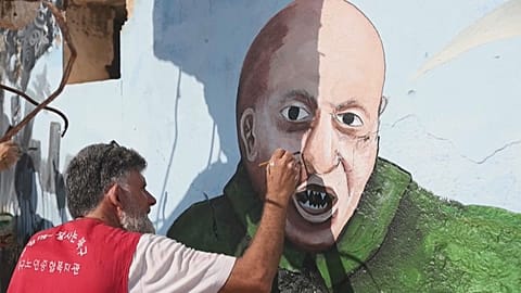 Graffiti mural of Prigozhin in Syria