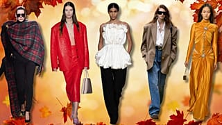 Top trends: XXL scarves at Saint Laurent, red everything at Prada, peplums at Tove, quiet luxury at Gucci and pleats at Paco Rabanne