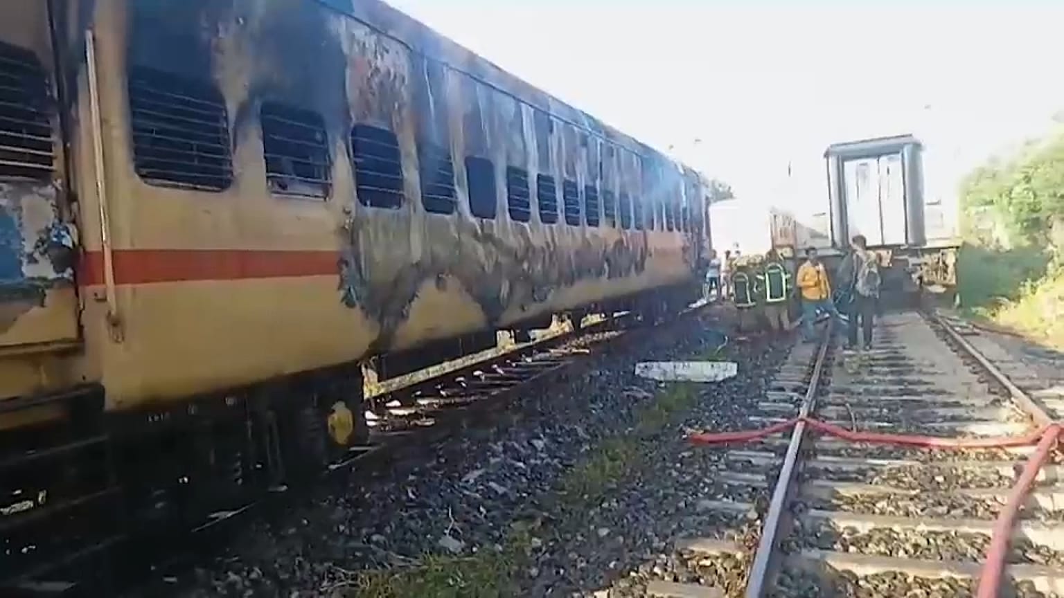 Der Waggon brannte aus