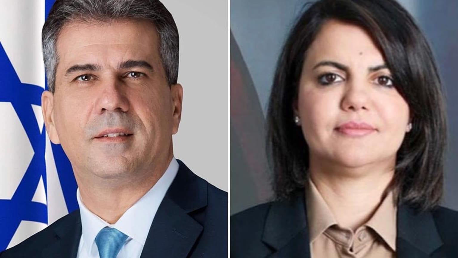 وزيرة الخارجية الليبية نجلاء المنقوش ووزير الخارجية الإسرائيلي إيلي كوهين