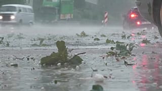 Hagel in Kissing in Bayern am 27. August 2023