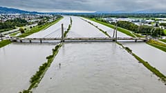 Der Fluss Inn führt Hochwasser 