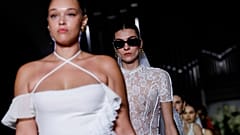 Models present creations from Ester Manas Womenswear Fall-Winter 2023-2024 collection during Paris Fashion Week in Paris, on March 4, 2023. 