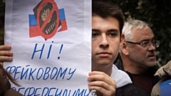 Protest gegen Russlands Propaganda