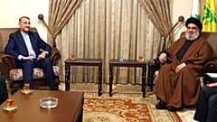 دیدار وزیر امور خارجه ایران با رهبر حزب‌الله لبنان