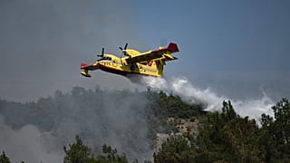 Trabajos de extinción del fuego en la región de Evros, en Grecia