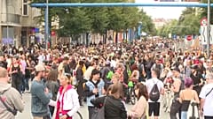 Manifestación en Berlín contra la ampliación de la autopista A100, el 2 de septiembre de 2023
