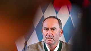 Hubert Aiwanger speaks at a press conference in Munich, Germany on Thursday