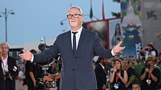 Director David Fincher arrives on the red carpet for his movie 'The Killer' in competition at the 80th edition of the Venice Film Festival at the Venice Lido, Italy, Sunday.