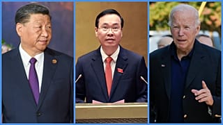 Hszi Csin-ping kínai, Vo Van Tuong vietnámi és Joe Biden amerikai elnök
