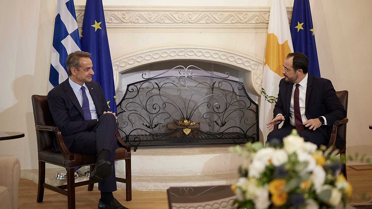 Κυριάκος Μητσοτάκης και Νικος Χριστοδουλίδη