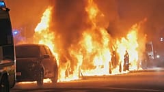 Der Malmöer Stadtteil Värnhemstorget in der Nacht zum Montag, dem 4. September 2023.