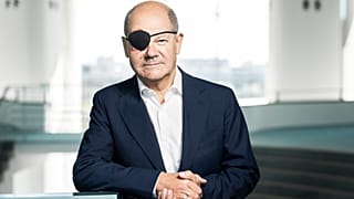 A fotografia que Olaf Scholz publicou no X, após um acidente enquanto corria, com o título: Um pirata chamado Olaf Scholz, 4 de setembro de 2023