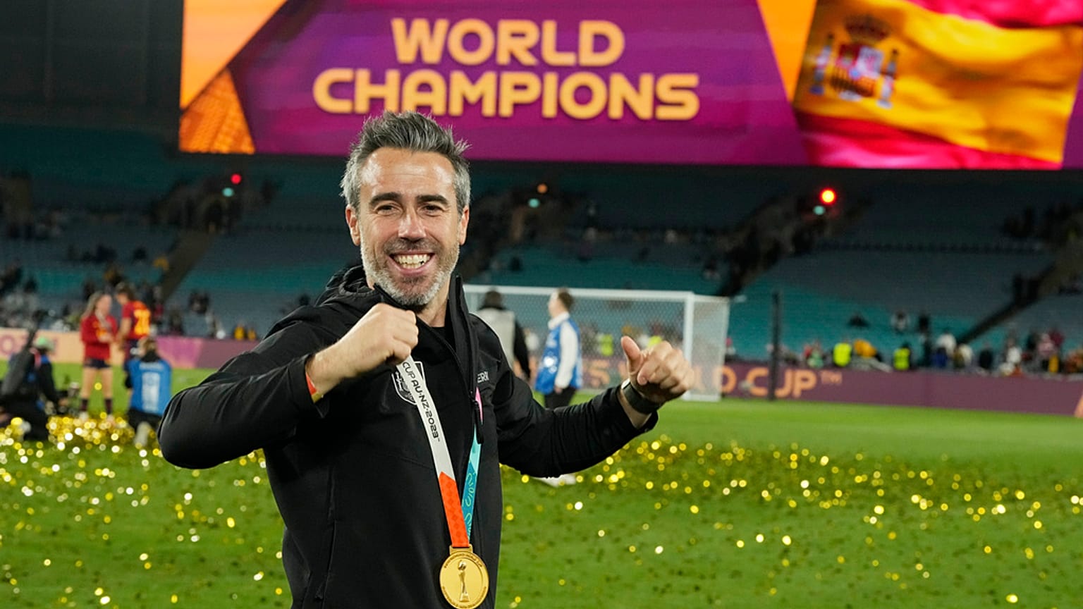 Jorge Vilda celebra la victoria tras la final del Mundial el pasado veinte de agosto.