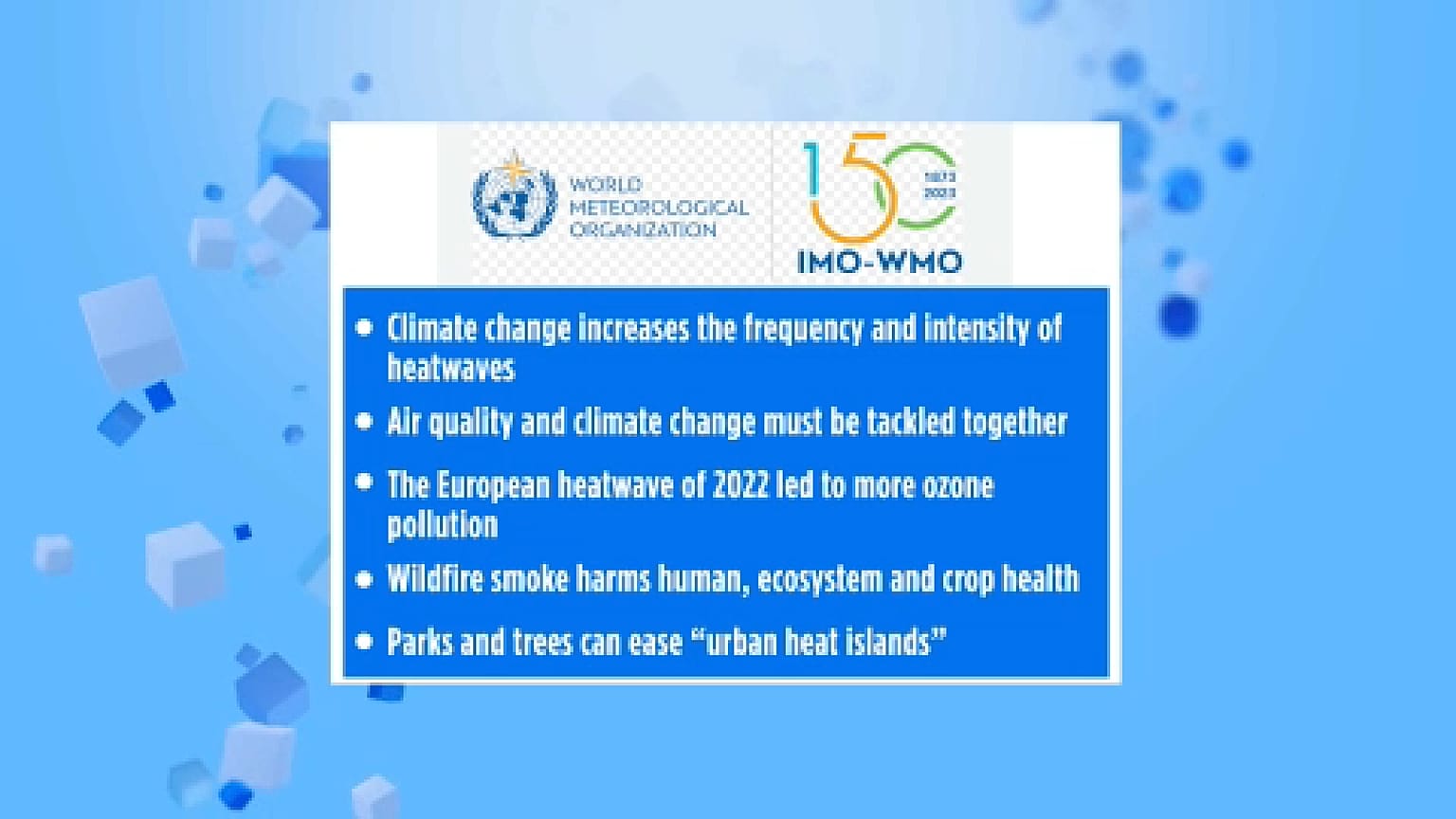 I punti chiave del rapporto dell'Organizzazione meteorologica mondiale.