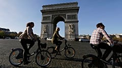 Cyclists in Paris.