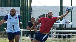 A francia válogatott edzés közben