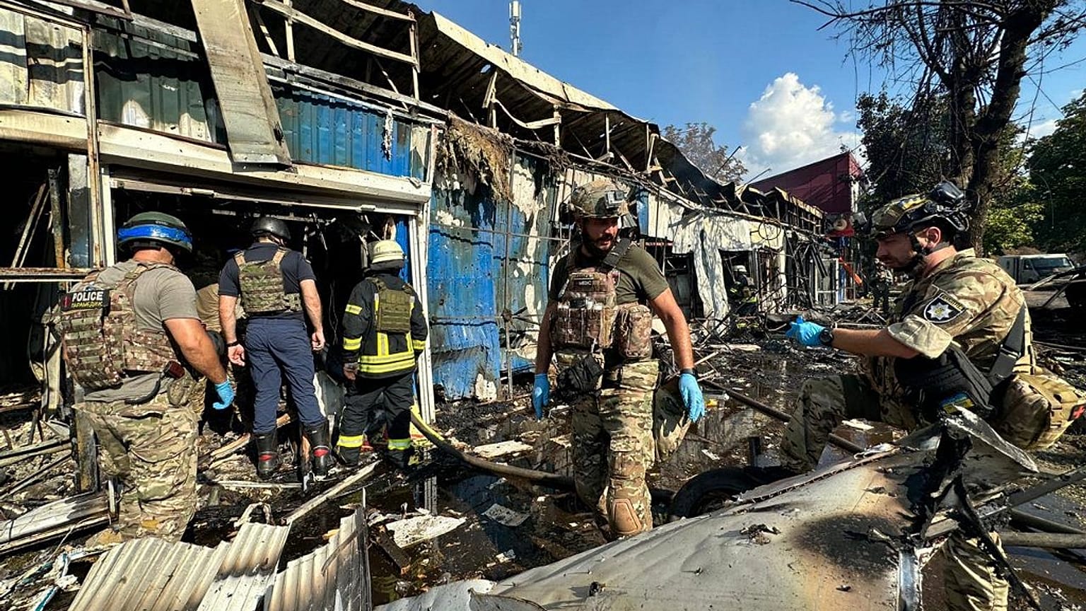 Mercado visado por bombardeamento russo