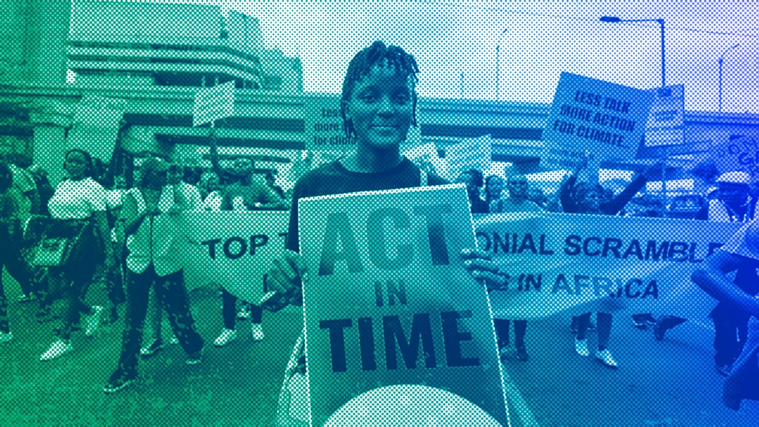 Activist Vanessa Nakate of Uganda takes part in climate protest, in Nairobi, September 2023