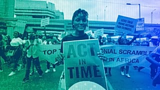 Activist Vanessa Nakate of Uganda takes part in climate protest, in Nairobi, September 2023