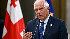 Жозеп Боррель на пресс-конференции в Тбилиси. 7 сентября 2023 года