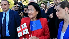 Georgiens Präsidentin Salome Surabischwili in der Hauptstadt Tiflis - Juni 2022