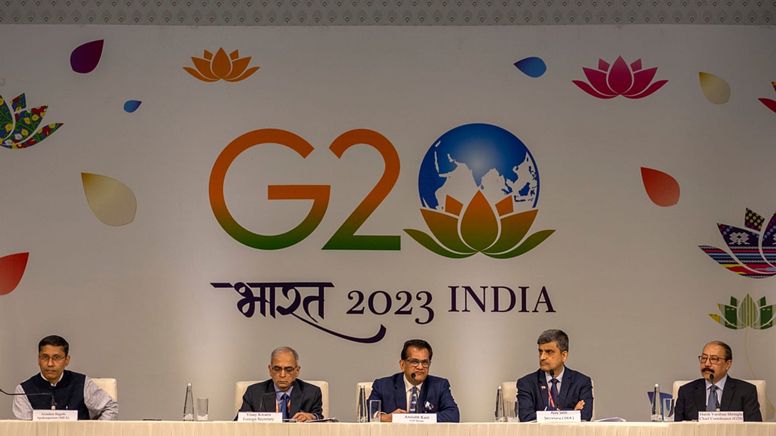 Première conférence de presse du Sommet du G20, à New Dehli, Inde. 08/09/2023