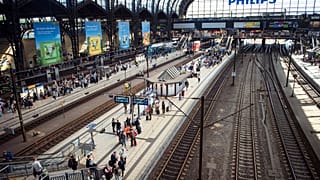 Some tracks at Hamburg Central Station are temporarily empty during various train cancellations and delays in Hamburg, Friday Sept. 8, 2023