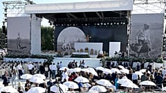 Crowds attending a Mass in which the Vatican beatified the Polish Ulma family in their home village of Markowa 
