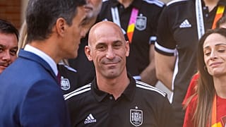 Luis Rubiales junto al presidente del Gobierno español Pedro Sänchez en la audiencia tras ganar el Mundial