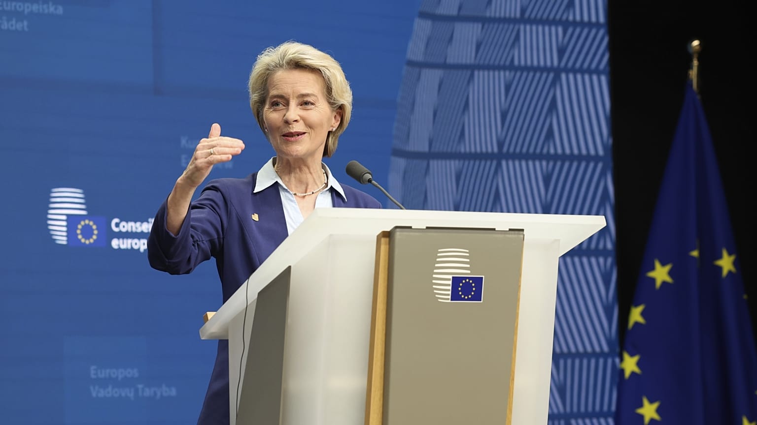 Ursula von der Leyen bizottsági elnök a júniusi EU-csúcson