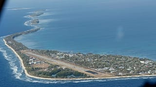 Funafuti, the main island of the nation state of Tuvalu, which is deemed ‘extremely vulnerable’ to the impacts of climate change.