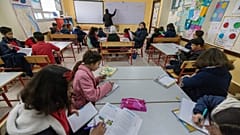 تلاميذ خلال حصة دراسية في مدرسة مدينة العريش بشمال سيناء، مصر 