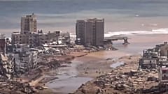 جانب من الدمار الذي خلفته الفيضانات في ليبا