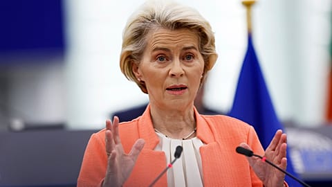 Ursula von der Leyen delivered her State of the Union address before the European Parliament in Strasbourg.