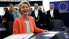 Ursula von der Leyen no Parlamento Europeu para o seu discurso sobre o Estado da UE